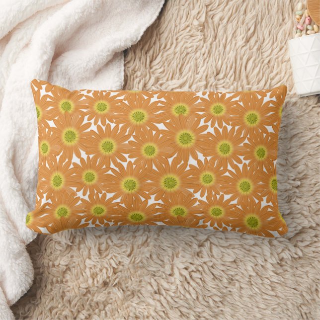 An orange flower  lumbar pillow (Blanket)