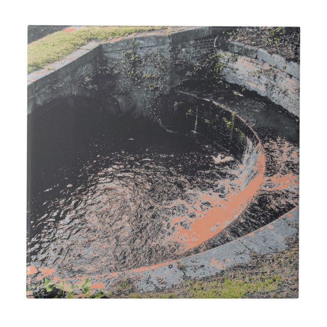 An Orange Pool in Welshpool Ceramic Tile (Front)