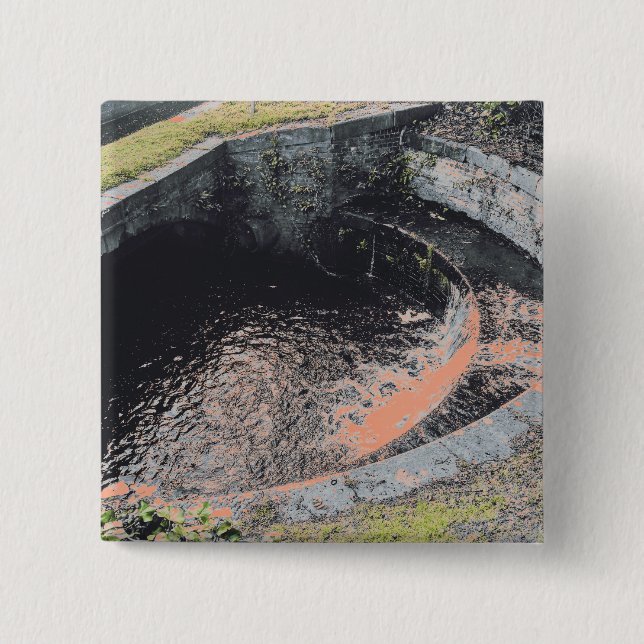 An Orange Pool in Welshpool Pinback Button (Front)