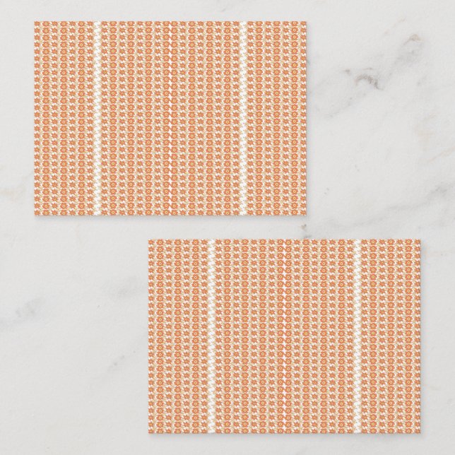 An orange rug with a textured pattern lies flat on appointment card (Front/Back)