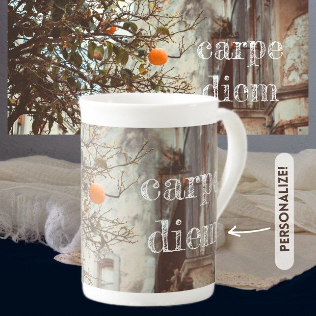An Orange Tree in a Romantic Old Town Bone China Mug (Creator Uploaded)