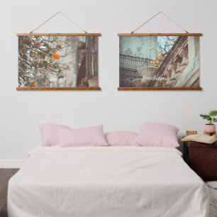 An Orange Tree in a Romantic Old Town Hanging Tapestry