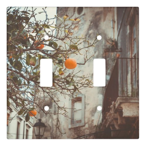 An Orange Tree in a Romantic Old Town Light Switch Cover