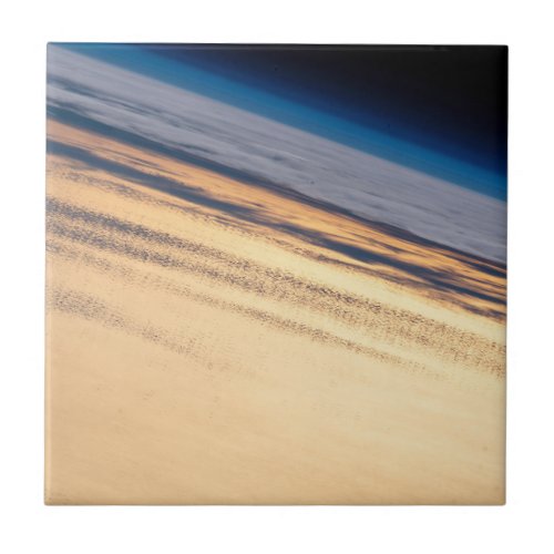 An Orbital Sunset Off The Coast Of Baja California Ceramic Tile