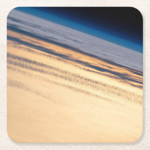 An Orbital Sunset Off The Coast Of Baja California Square Paper Coaster