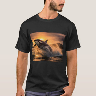 An Orca Leaping from the Ocean - AI Generated T-Shirt