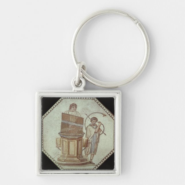 An organist and a horn player entertain keychain (Front)