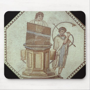 An organist and a horn player entertain mouse pad