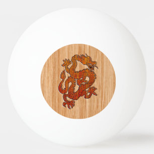 An oriental Dragon in Bamboo Ping-Pong Ball