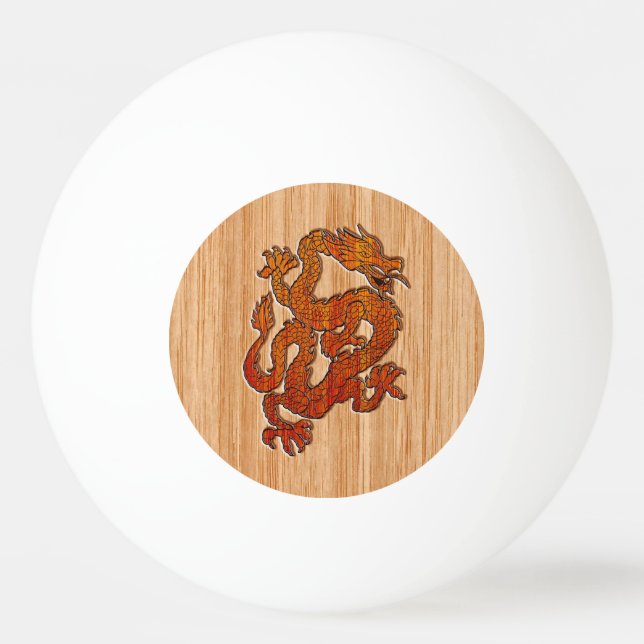 An oriental Dragon in Bamboo Ping-Pong Ball (Back)