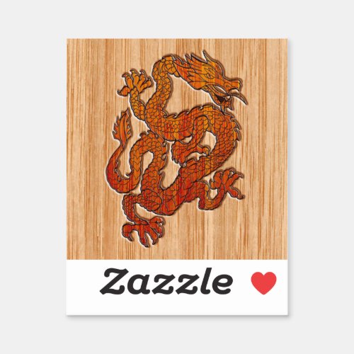 An oriental Dragon in Bamboo Sticker