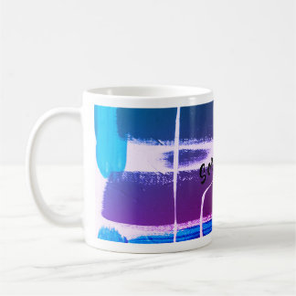 An original abstract design on a classic white mug