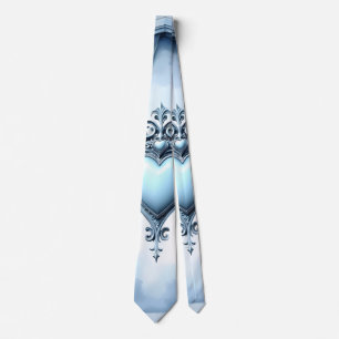 An ornate light blue archway with floral accents, neck tie