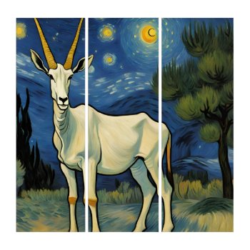 An Oryx In A Starry Night  Triptych by angelandspot at Zazzle