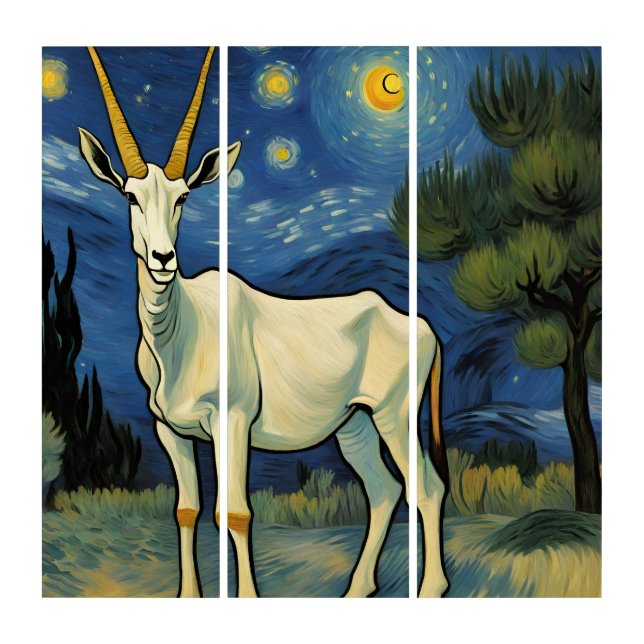 an Oryx in a starry night  Triptych (Front)