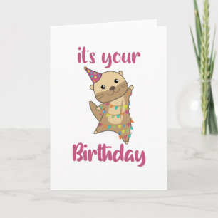 An Otter Birthday Wishes Cute Happy Otter Card