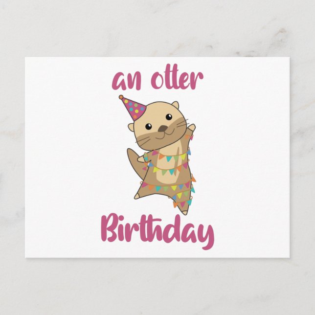 An Otter Birthday Wishes Cute Happy Otter Postcard (Front)