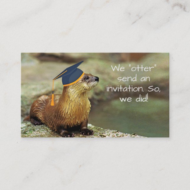 An Otter Grad Party Invitation Enclosure Card (Front)