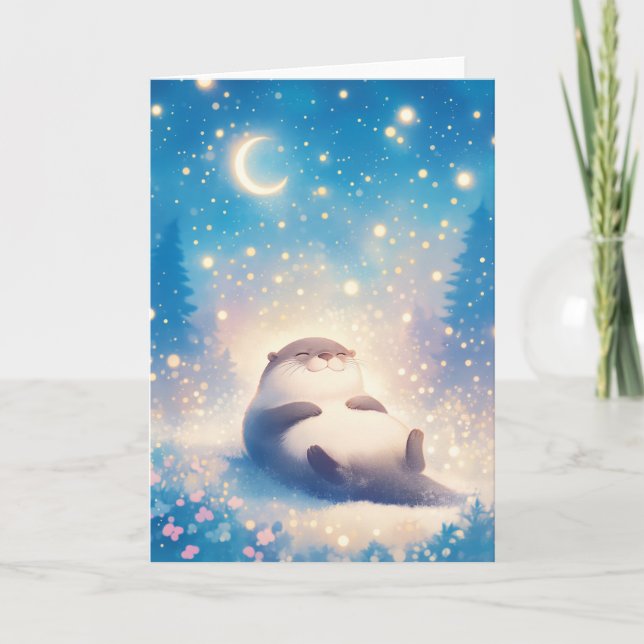 An Otter Starry Night Card (Front)