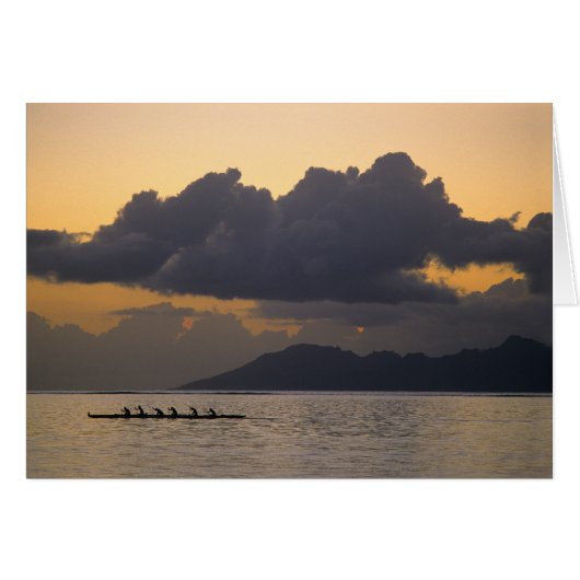 An outrigger canoe team practices off the coast cards (Front Horizontal)