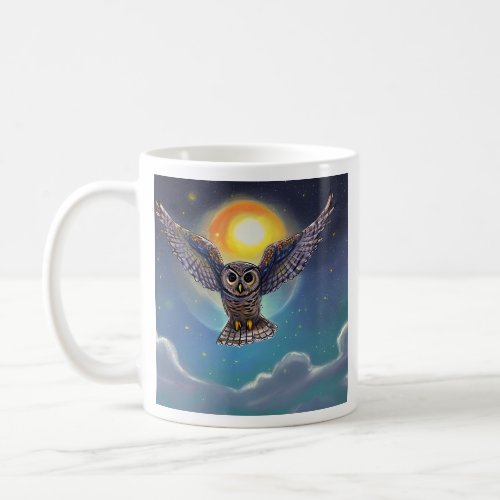 An Owls Flight Above The Clouds Birthday Coffee Mug
