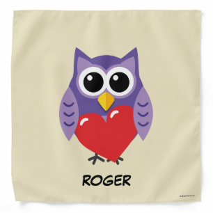 An Owly Love   Add Your Name Bandana