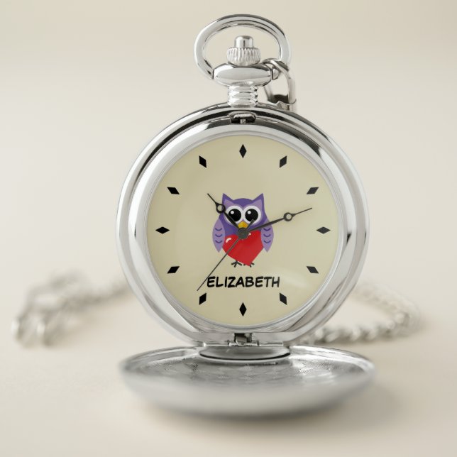 An Owly Love | Add Your Name Pocket Watch (Inside)