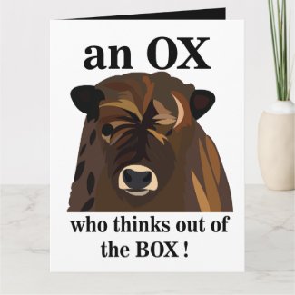 An Ox Who Thinks Out Of The Box Greeting