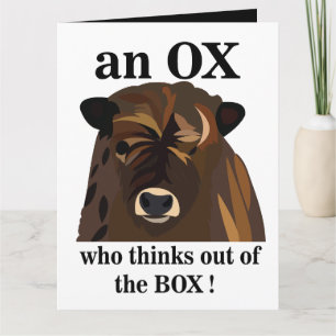 An Ox Who Thinks Out Of The Box Greeting Card