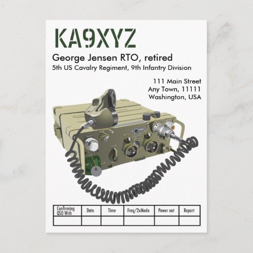 ANPRC_77 Military Portable Transceiver QSL Postca Postcard