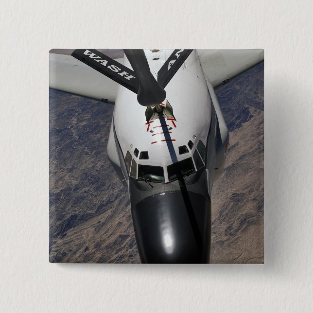 An RC-135 Rivet Joint Reconnaissance aircraft Pinback Button (Front)