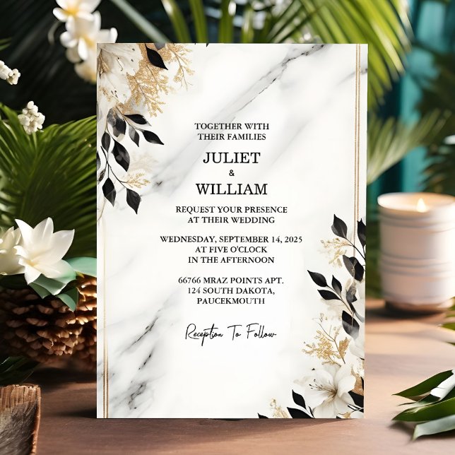 An Sheer Natural Work Stacked Stone Marble Wedding Invitation (Creator Uploaded)