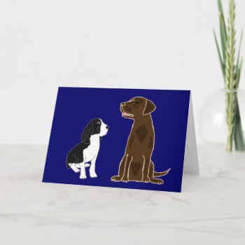 An-springer Spaniel And Chocolate Lab Notecards by inspirationrocks at Zazzle