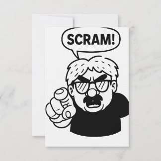 An Ugly American Greeting Card - SCRAM!