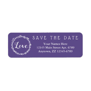 An Ultra Violet Wedding Purple Save The Date Label