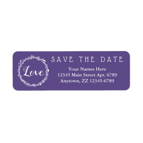 An Ultra Violet Wedding Purple Save The Date Label