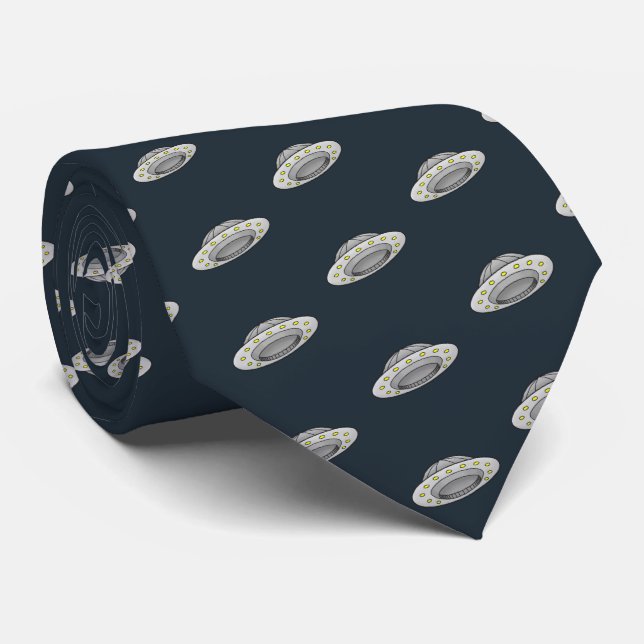 An unidentified flying object UFO Neck Tie (Rolled)