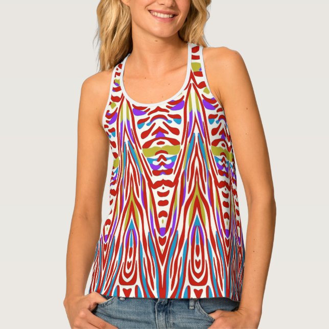 An Unique All-Over Print, Timeless Multicolor Tank Top (Front)