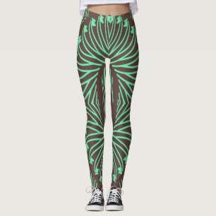 An unique brown green "Ratti_Creative_Arts" Leggings