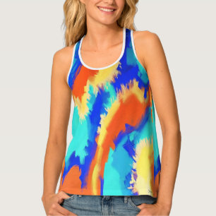 An unique cute multicolor fabric pattern    tank t