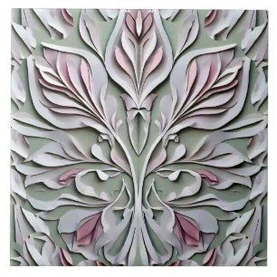 An unique embossing art gray modern floral pattern ceramic tile