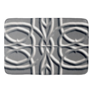 An unique silver gray embossing art pattern design bath mat