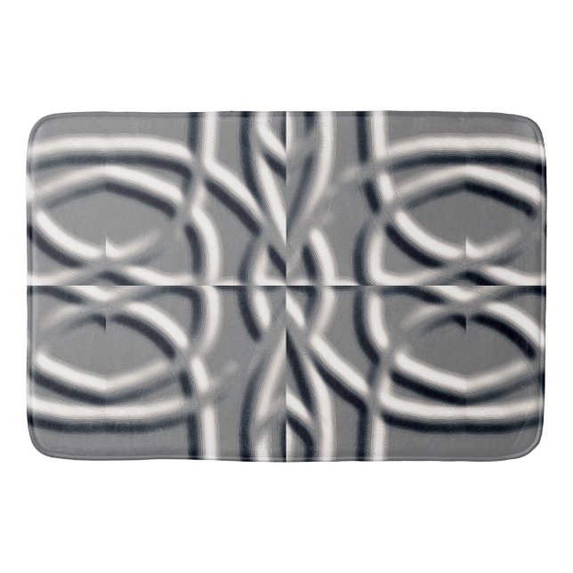 An unique silver gray embossing art pattern design bath mat (Front)