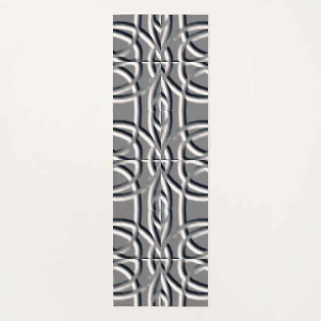 An unique silver gray embossing art pattern design yoga mat (Front)