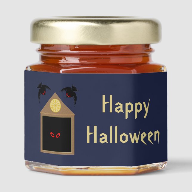 An Unkindness of Ravens Halloween Custom Honey Jar Favors (Front)