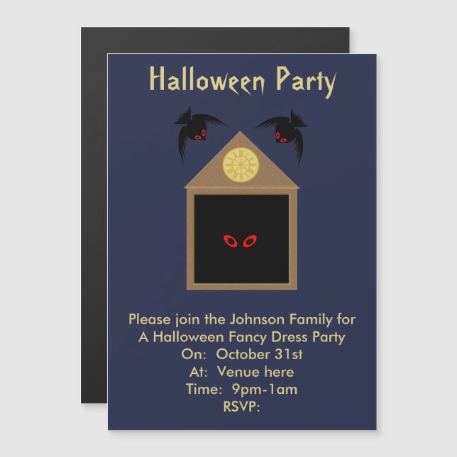 An Unkindness of Ravens Halloween Custom Magnetic Invitation (Front/Back)
