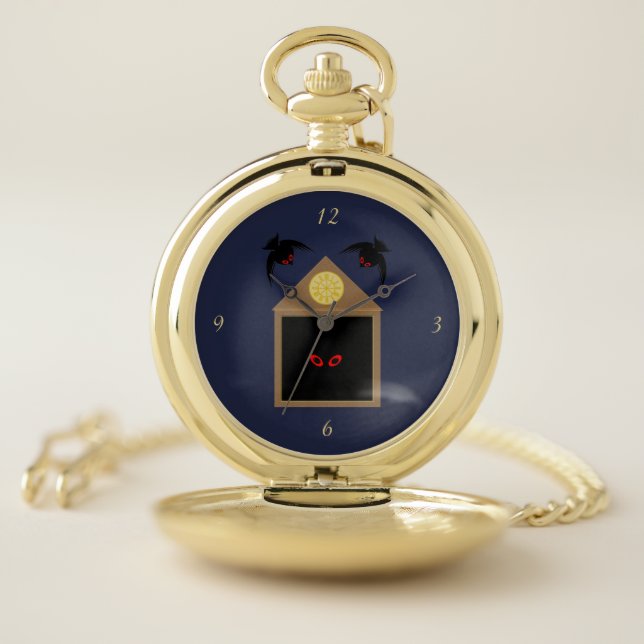 An Unkindness of Ravens Halloween Pocket Watch (Inside)