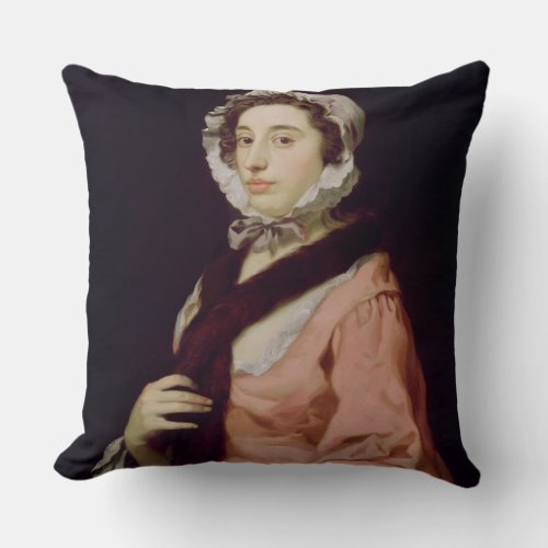 An Unknown Woman called Peg Woffington oil on ca Throw Pillow