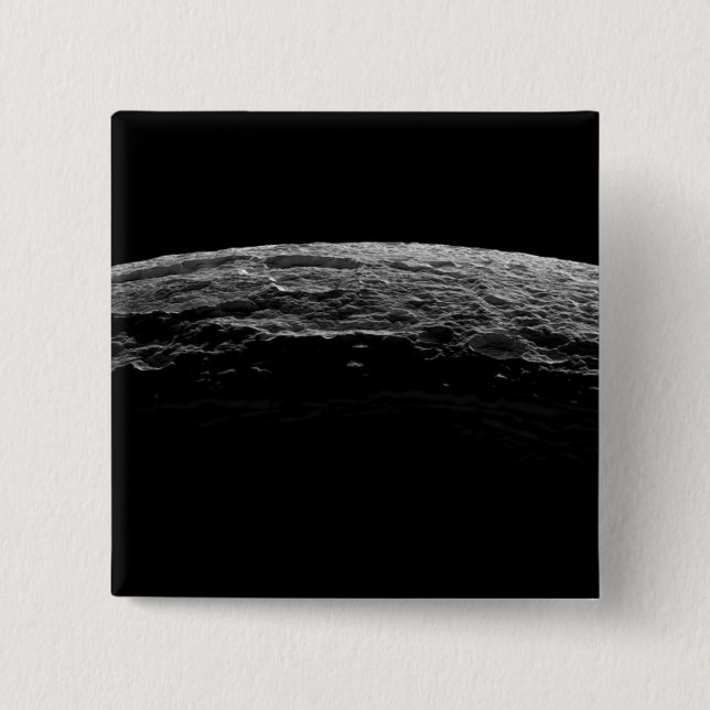 An unreal landscape of Saturn's moon Pinback Button (Front)