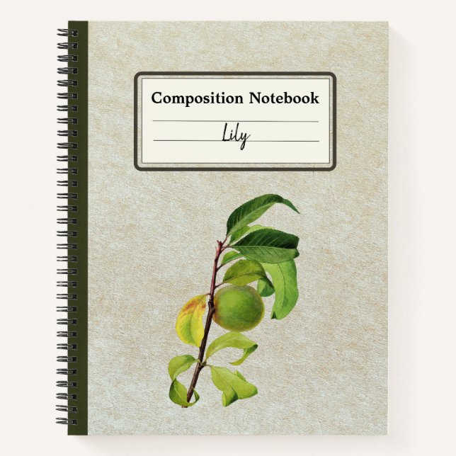 An Unripe Peach Personalized Composition Notebook (Front)